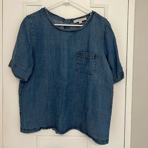 Ann Taylor Loft button-down back denim shirt